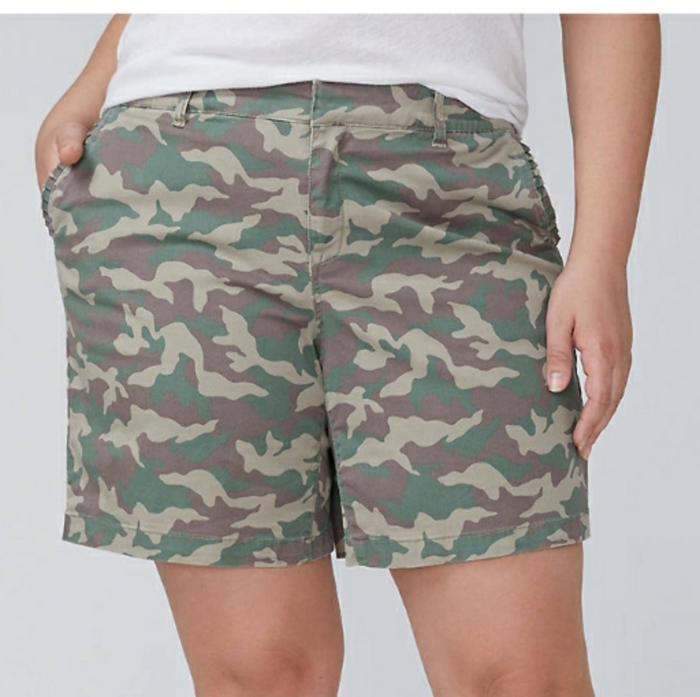 Lane Bryant Camo Print Girlfriend Shorts